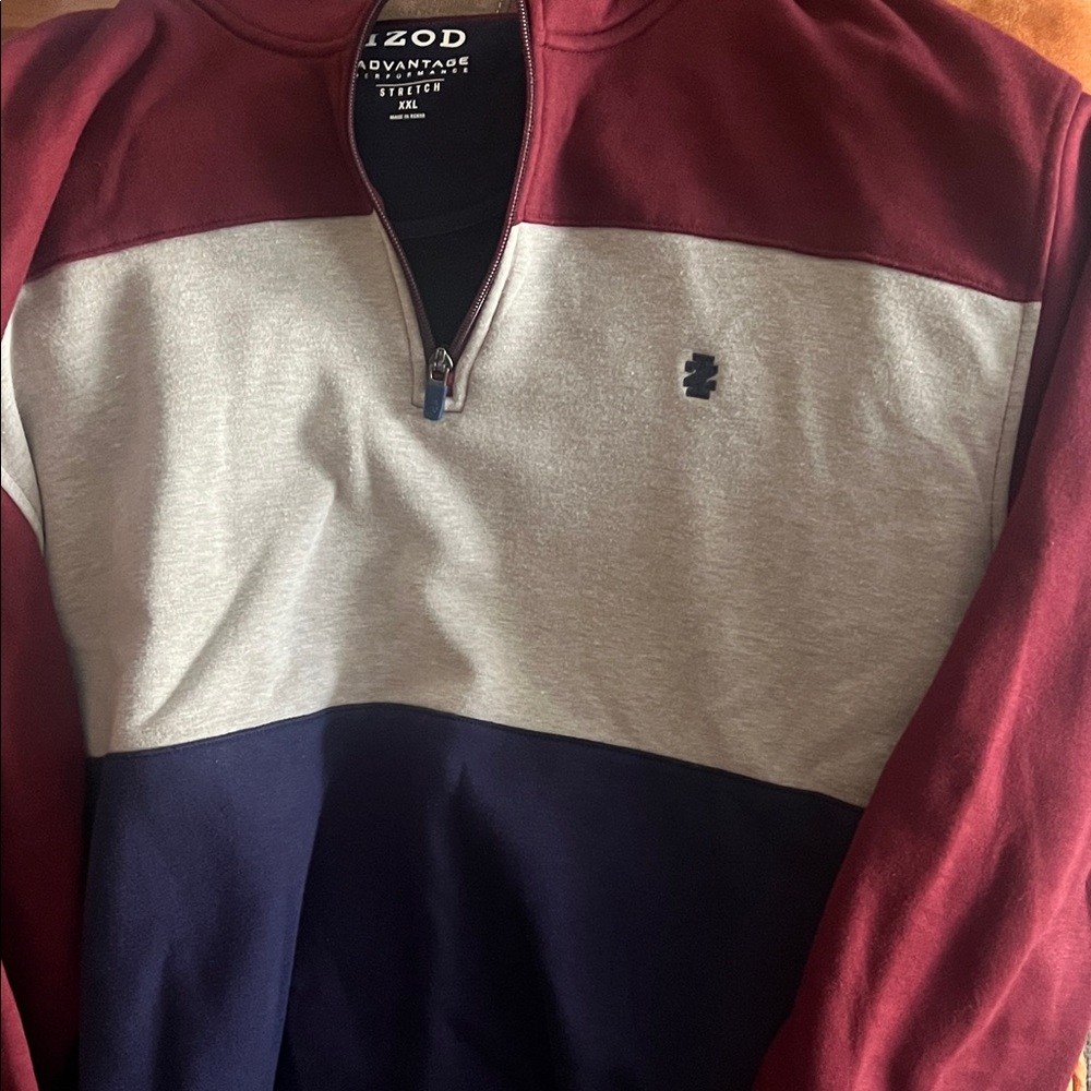IZOD Men's Zip-Up Sweater - Burgundy, Gray, Navy